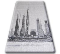 Alfombra de cuerda sisal FLOORLUX 20240 plateado/negro 200x290 cm