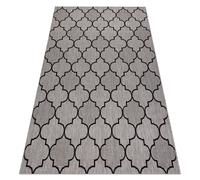Alfombra de cuerda sisal FLOORLUX 20607 Espaldera marroquí plateado / negro 200x290 cm