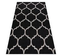 Alfombra de cuerda sisal FLOORLUX 20608 Espaldera marroquí negro / plateado 200x290 cm