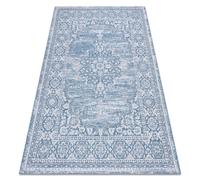 Alfombra de cuerda sisal LOFT 21213 Ornamento azul / plateado / marfil 200x290 cm