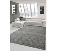 Alfombra de diseño moderno para sala de estar, de pelo corto, diseño liso en color antracita, tamaño: 200 x 290 cm