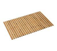 Alfombra de Ducha de Bambú 60 x 40 cm, Tarima de Baño Plegable, Esterilla para Ducha y Lavabo, Alfombrilla para Baño de Bambú Natural