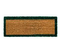Alfombra de emmevi fabricada con fibras naturales de coco, varios tamaños, para entrada de casa, antideslizante, modelo Coco, con borde, 27 x 70 cm, verde