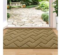 Alfombra de entrada Famanu, lavable, para interior y exterior, color marrón, 80 x 100 cm