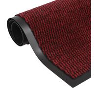 Alfombra de entrada rectangular de nudo 90x150 cm roja