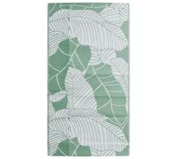 Alfombra de Exterior PP 80x150 cm Jardín Patio Terraza Balcón Color Negro, green leaf pattern, Hoja y mas
