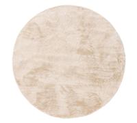 Alfombra de imitación de piel Interiyou, modelo Fargo, color beige, diámetro 200 cm, forma redonda