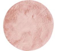 Alfombra de imitación de piel Interiyou, modelo Fargo, color rosa, diámetro 200 cm, forma redonda