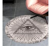 Alfombra de interior antideslizante ultrasuave con diseño de pirámide triangular y ojo que todo lo ve de Dios, tapete de terciopelo coral corto para sala de estar, dormitorio y comedor, 35*35 pulgadas