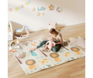 Alfombra de Juego para Bebés Aiyaplay, Plegable y Reversible, Dimensiones 196 X 176 X 1.5 Cm, Alfombra de Espuma Gruesa, Antideslizante e Impermeable 1700MMX2400MM