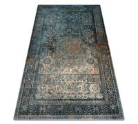 Alfombra de lana OMEGA Mamluk Vintage roseta azul oscuro 100x150 cm