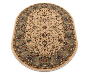 Alfombra de lana OMEGA oval ORDA flores jazmín 2 verde 170x235 cm