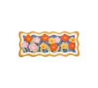 Alfombra de pasillo bohemia floral para baño, cocina, lavable, bohemia, mesita de noche, interior, entrada, peluda, multicolor, extra (C, talla única)