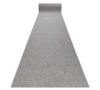 Alfombra de pasillo CASABLANCA LOOP gris claro lazo suave 100cm 100x640 cm