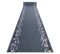 Alfombra de pasillo con refuerzo de goma BOMBAY gris 67cm 67x610 cm