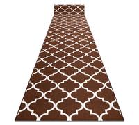 Alfombra de pasillo con refuerzo de goma Enrejado Trébol marroquí marrón Trellis 30351 80 cm 80x960 cm