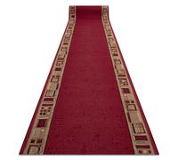 Alfombra de pasillo con refuerzo de goma JENA burdeos 120cm 120x450 cm