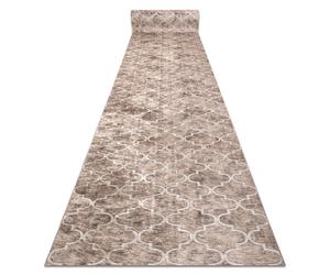 Alfombra de pasillo con refuerzo de goma LOTUS CLOVER 60920 Trébol jaspeado beige lavable 100 cm 100x450 cm