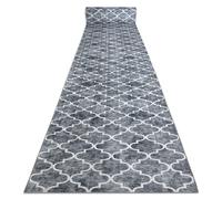 Alfombra de pasillo con refuerzo de goma LOTUS CLOVER 60922 Trébol jaspeado gris lavable 80 cm 80x180 cm