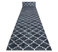 Alfombra de pasillo con refuerzo de goma LOTUS CLOVER 60924 Trébol jaspeado negro lavable 60 cm 60x1350 cm