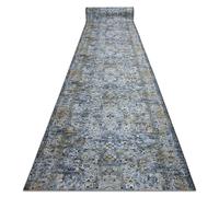 Alfombra de pasillo con refuerzo de goma LOTUS NOMAD 29671 Ornamento gris lavable 100cm 100x870 cm