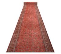 Alfombra de pasillo con refuerzo de goma LOTUS TRADITION 58160 Clásico ornamento rojo lavable 60 cm 60x610 cm
