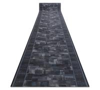 Alfombra de pasillo con refuerzo de goma TRIBE antracita 100cm 100x940 cm