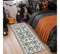 Alfombra de pasillo de araña, diseño de telaraña, para Halloween, color negro, de pelo bajo, alfombra con estampado rectangular para cocina, mesita de noche, entrada, pasillo, decoración de 2 x 5 pies