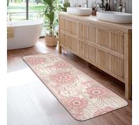 Alfombra de pasillo de girasol, elegante alfombra rectangular vintage con cuerda de moño primaveral, melocotón, pelo bajo, no se desprende, para cocina, baño, entrada, mesita de noche, decoración de 2