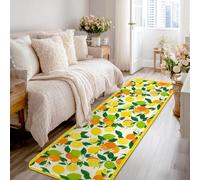 Alfombra de pasillo de limón, color naranja brillante, verde lima, primavera, amarillo, alfombra de esponja de pelo bajo, resistente a la decoloración, estética para el hogar, cocina, puerta, entrada