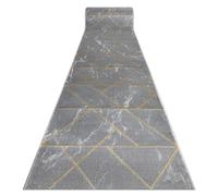Alfombra de pasillo EMERALD exclusivo 1012 glamour elegante mármol geométrico gris / oro 80 cm 80x110 cm