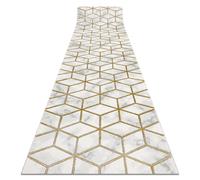 Alfombra de pasillo EMERALD exclusivo 1014 glamour elegante cubo crema / oro 80 cm 80x110 cm