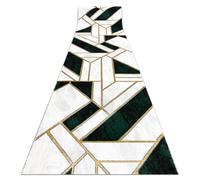 Alfombra de pasillo EMERALD exclusivo 1015 glamour elegante mármol geométrico botella verde / oro 80 cm 80x110 cm