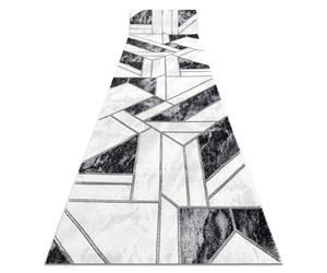 Alfombra de pasillo EMERALD exclusivo 81953 glamour elegante geométrico negro / plata 80 cm 80x110 cm