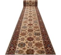 Alfombra de pasillo lana KESHAN 7683/53555 Oriental, marco / terracota - 90 cm beige 90x610 cm