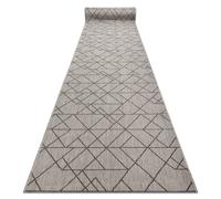 Alfombra de pasillo sisal SION 6051 Geométrico Tejido plano gris 80 cm 80x390 cm