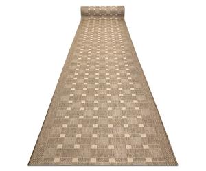 Alfombra de pasillo sisal SION 6052 Marco geométrico Tejido plano beige 100 cm 100x140 cm