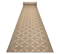 Alfombra de pasillo sisal SION 6052 Marco geométrico Tejido plano beige 80 cm 80x320 cm