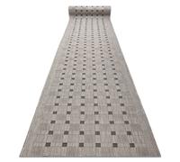 Alfombra de pasillo sisal SION 6052 Marco geométrico Tejido plano gris 70 cm 70x400 cm