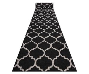 Alfombra de pasillo SIZAL FLOORLUX modelo 20608 Espaldera marroquí negro / plateado 80 cm 80x160 cm