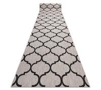 Alfombra de pasillo SIZAL FLOORLUX modelo 20608 Espaldera marroquí plateado / negro 70 cm 70x590 cm