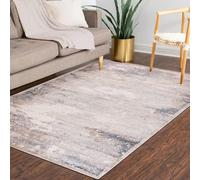 Alfombra de pelo corto Mazovia - Abstracta, color beige y gris. Alfombra para sala de estar o dormitorio, apta para personas con alergias. 120x170 cm