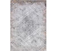 Alfombra de pelo corto Mazovia: Alfombra abstracta beige para sala de estar o dormitorio, adecuada para sistemas de calefacción por suelo radiante - 160x230 cm
