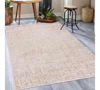 Alfombra de pelo corto Mazovia: Alfombra abstracta beige para sala de estar o dormitorio, apta para suelo radiante - 160x230 cm