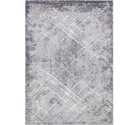 Alfombra de pelo corto Mazovia - Alfombra abstracta gris para sala de estar o dormitorio, apta para suelo radiante - 120x170 cm