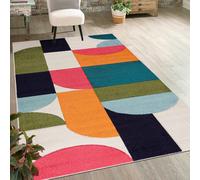 Alfombra de pelo corto Mazovia: Alfombra geométrica y colorida para sala de estar, dormitorio o habitación juvenil - 200x300 cm