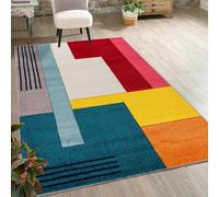 Alfombra de pelo corto Mazovia: Alfombra geométrica y colorida para sala de estar, dormitorio o habitación juvenil - 200x300 cm