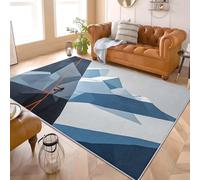 Alfombra de Salón de Pelo Corto 60x90 cm PatróN Abstracto de Escalada En Roca Lavable y Antideslizante, Alfombra Interior Corte Bajo Azul GrisáCeo Alfombras Esponjosa para Dormitorio y Habitación
