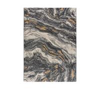 Alfombra efecto mármol gris marmol onda, 140x200 cm - atticgo