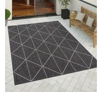 Alfombra exterior resistente a la intemperie, estilo boho-escandinavo, diseño de diamantes, robusta, ideal para balcón, terraza o cocina. Tamaño: 200x280 cm